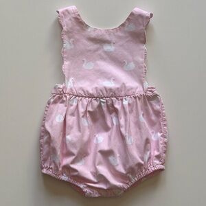 Jacadi Girls Pink Swan Romper - Size 6M